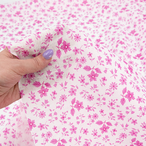 Ткань на отрез ситец белоземельный 80 см 7578/1 Цветы цвет розовый фото 4