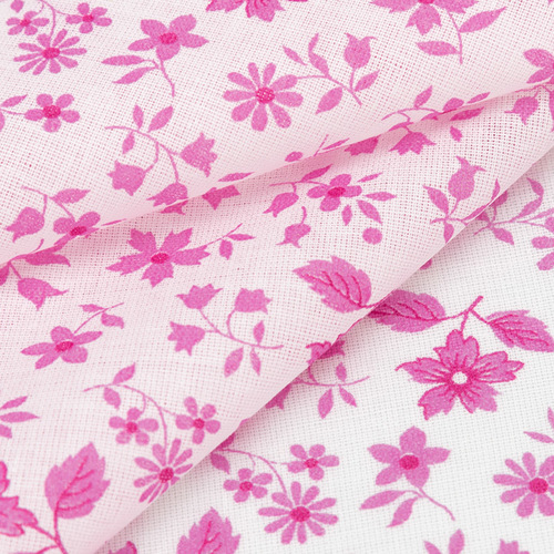 Ткань на отрез ситец белоземельный 80 см 7578/1 Цветы цвет розовый фото 3