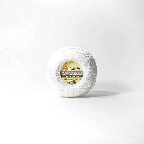 Канариес-20 0000-White 100% хлопок 20гр 230м (Турция) цвет белый фото 1