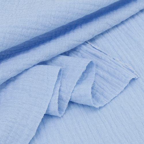 Ткань на отрез муслин гладкокрашеный 140 см цвет голубой фото 3