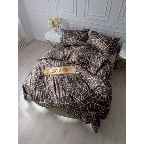 Постельное белье VT из полисатина s11087-01 2-х сп с евро простыней с наволочкой 70х70 фото 1