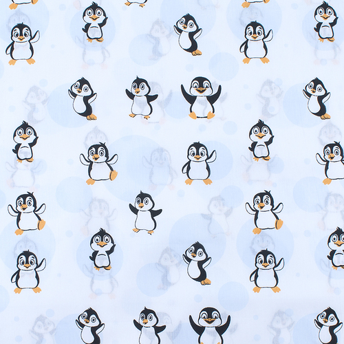 Маломеры бязь плательная 150 см 447 Веселый пингвин 1 м фото 1