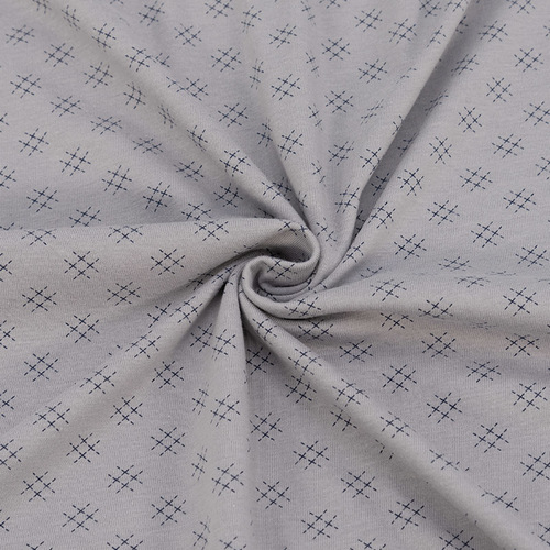 Ткань на отрез кулирка 1361-V3 Штрихи цвет серый фото 1