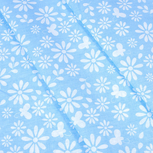 Ткань на отрез бязь плательная 150 см 1553/7 цвет голубой фото 1