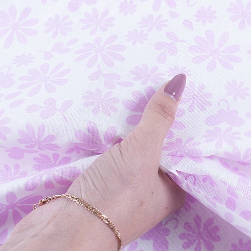 Ткань на отрез бязь плательная 150 см 1553/3А цвет розовый фото 2