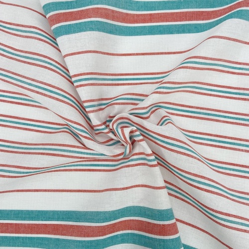 Ткань на отрез полулен полотенечный 50 см 3х88/33 Полоса цвет красный и зеленый фото 1