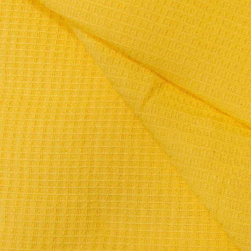 Полотенце вафельное банное 150/75 см цвет лимон фото 1