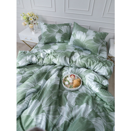 Постельное белье VT из полисатина 4826 2-х сп с евро простыней с наволочками 50/70 фото 12