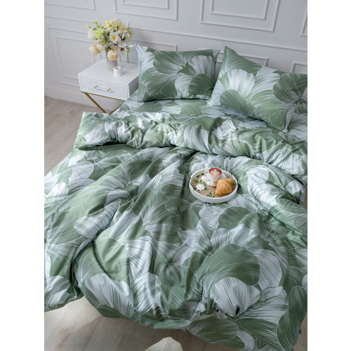 Постельное белье VT из полисатина 4826 2-х сп с евро простыней с наволочками 50/70 фото 10