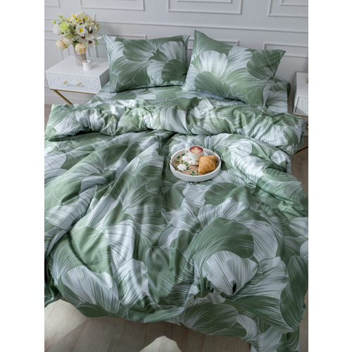 Постельное белье VT из полисатина 4826 2-х сп с евро простыней с наволочками 50/70 фото 6