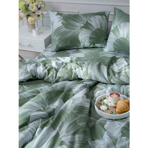 Постельное белье VT из полисатина 4826 2-х сп с евро простыней с наволочками 50/70 фото 7