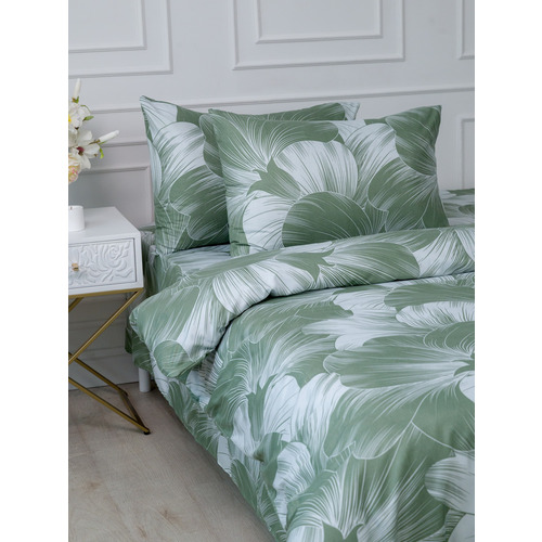 Постельное белье VT из полисатина 4826 2-х сп с евро простыней с наволочками 50/70 фото 5