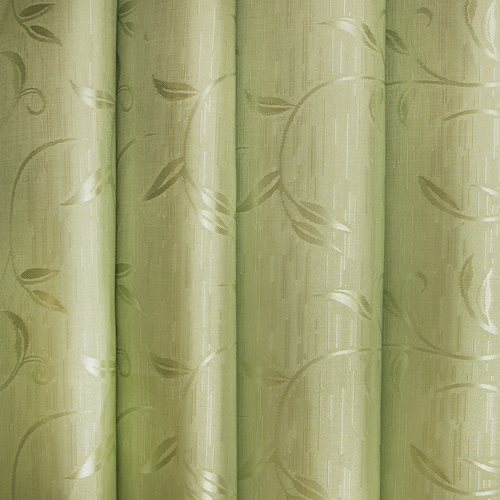 Портьерная ткань 150 см на отрез 6 цвет зеленый ветка-лист фото 1
