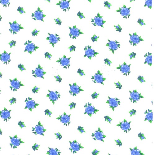 Ткань на отрез фланель 150 см 180-1п Цветы цвет голубой фото 1