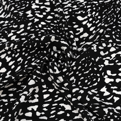 Ткань на отрез Прадо Белые пятна на черном фото 1
