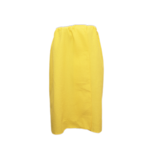 Вафельная накидка на резинке для бани и сауны Премиум женская цвет 257 желтый фото 1