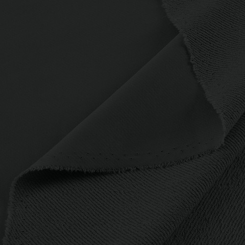 Ткань на отрез футер 3-х нитка диагональный цвет черный 3772-1 фото 1