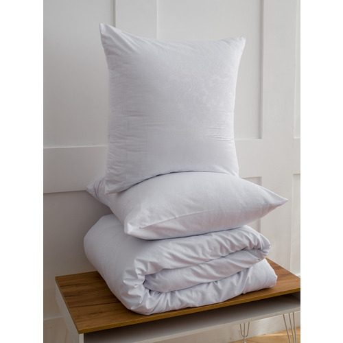 Постельное белье VT из полисатина жаккард белый 2-х сп с евро простыней фото 27