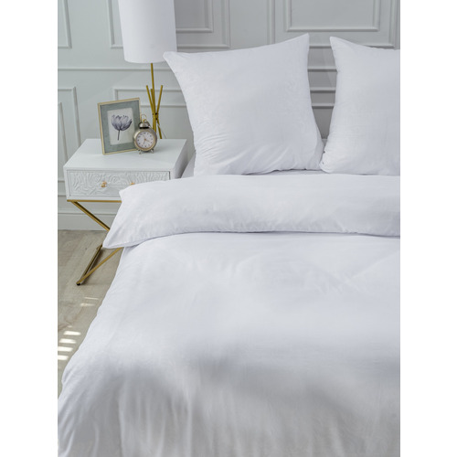 Постельное белье VT из полисатина жаккард белый 2-х сп с евро простыней фото 23