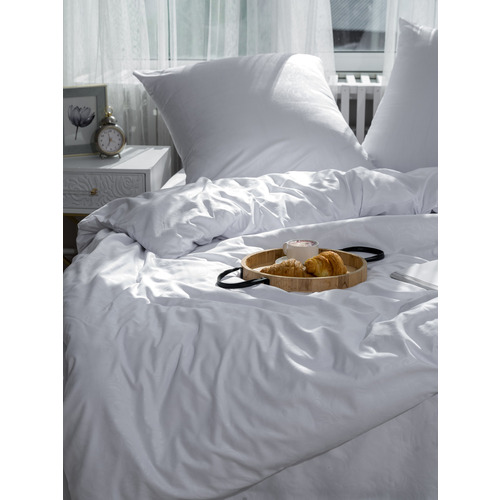 Постельное белье VT из полисатина жаккард белый 2-х сп с евро простыней фото 15