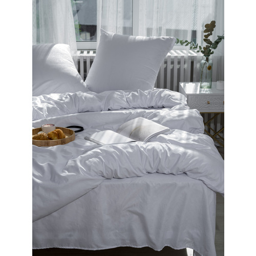 Постельное белье VT из полисатина жаккард белый 2-х сп с евро простыней фото 12