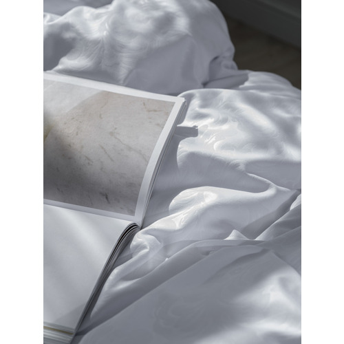 Постельное белье VT из полисатина жаккард белый 2-х сп с евро простыней фото 5