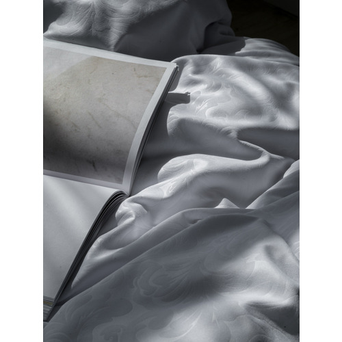 Постельное белье VT из полисатина жаккард белый 2-х сп с евро простыней фото 6