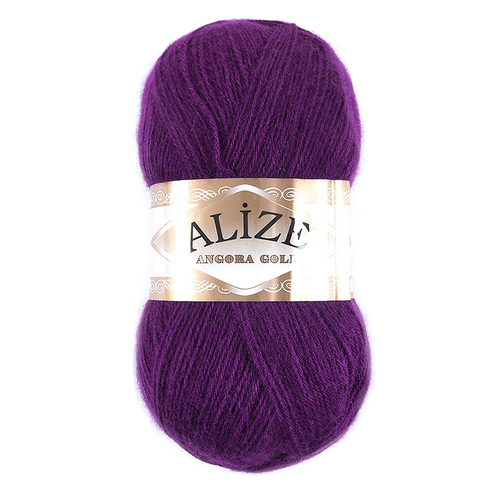 Пряжа для вязания Ализе AngoraGold (20%шерсть, 80%акрил) 100гр цвет 050 фуксия фото 1