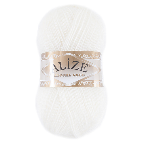 Пряжа для вязания Ализе AngoraGold (20%шерсть, 80%акрил) 100гр цвет 062 молочный фото 1