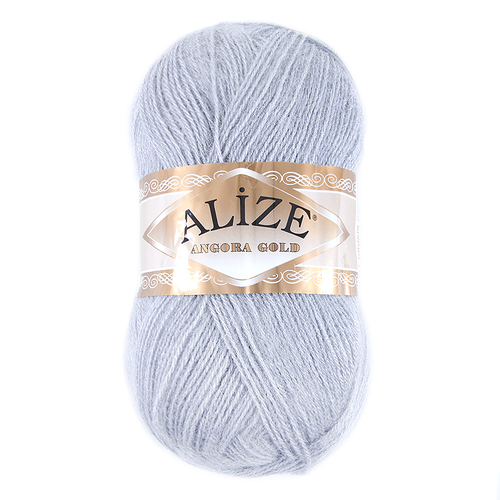 Пряжа для вязания Ализе AngoraGold (20%шерсть, 80%акрил) 100гр цвет 420 серая лаванда фото 1