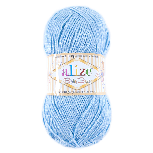 Пряжа для вязания Ализе BabyBest (90%акрил, 10%бамбук) 100гр цвет 040 голубой фото 1