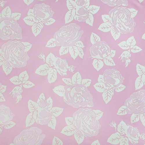 Ткань на отрез Тик 220 см розы 50% полиэстер 50% хлопок цвет розовый фото 1