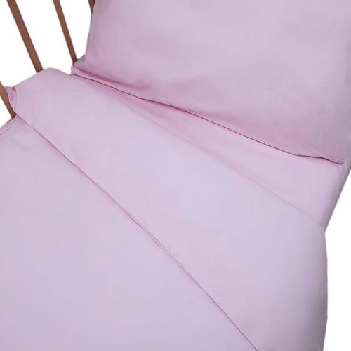 Постельное белье в детскую кроватку из сатина с простыней на резинке Розовый фото 2