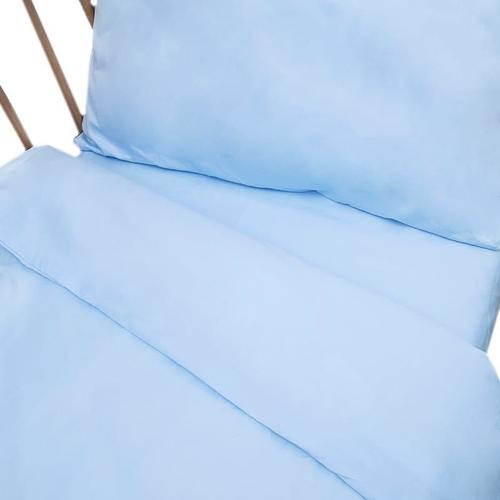 Постельное белье в детскую кроватку из сатина с простыней на резинке Голубой фото 2