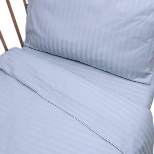 Постельное белье в детскую кроватку из страйп-сатина Голубой фото 2