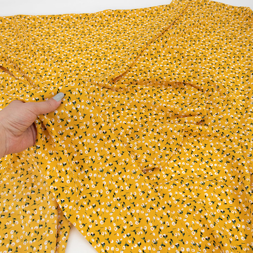 Ткань на отрез Прадо Цветы на желтом фото 4