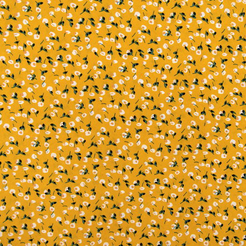 Ткань на отрез Прадо Цветы на желтом фото 3