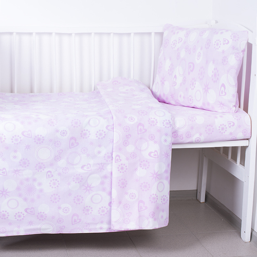 Постельное белье в детскую кроватку из бязи 250/4 цвет розовый фото 1