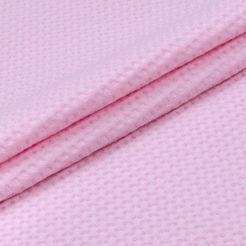 Вафельное полотно гладкокрашенное 150 см 240 гр/м2 7х7 мм премиум цвет 071 розовый фото 2