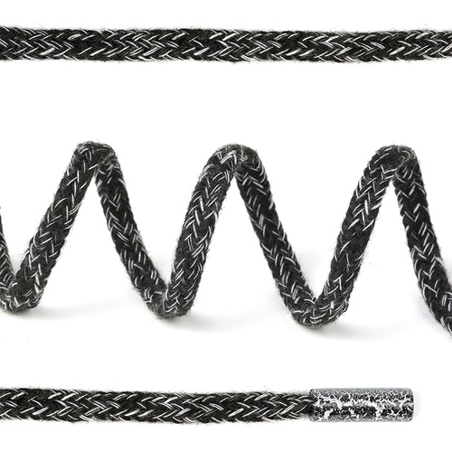 Шнурки TBY плоские 5мм арт.SLF034 длина 130 см цв.черный/белый уп. 2 шт фото 1