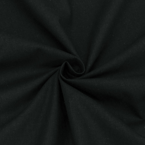Ткань на отрез поплин гладкокрашеный 220 см 115 гр/м2 цвет черный фото 1