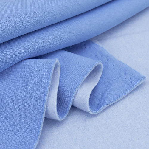 Ткань на отрез футер 3-х нитка компакт пенье начес цвет голубой фото 5