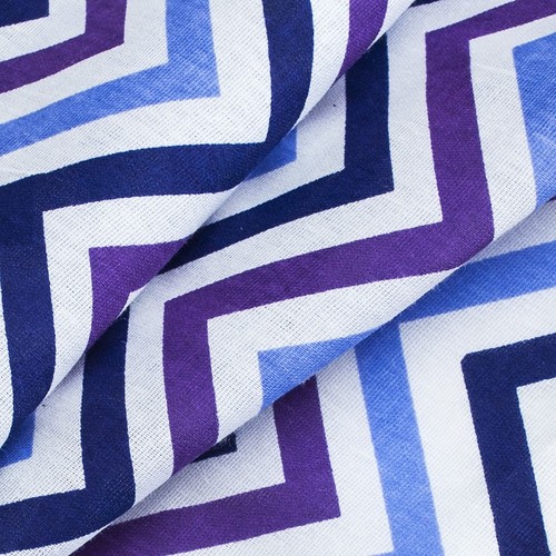 Ткань на отрез бязь плательная 150 см 7778/2 Зигзаг цвет фиолетовый фото 2