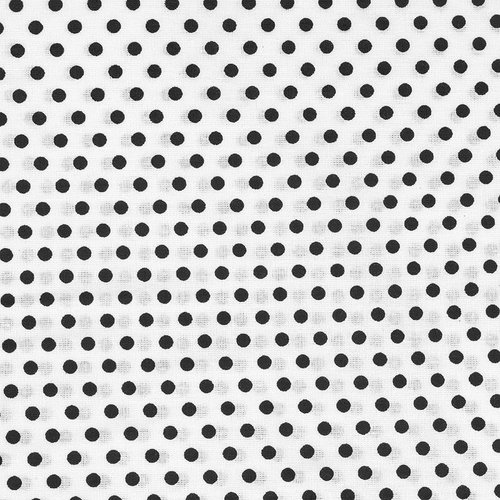 Ткань на отрез бязь плательная 150 см 1359/12 белый фон черный горох фото 3