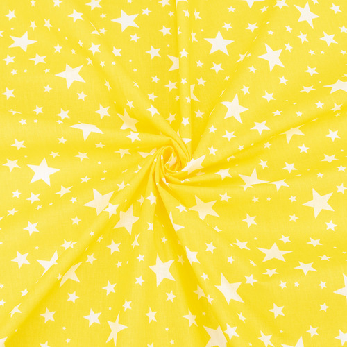 Ткань на отрез поплин 150 см 433/8 Звездочка цвет желтый фото 1