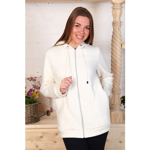 Куртка толстовка удлиненная с капюшоном белая Г21 р 46 фото 1