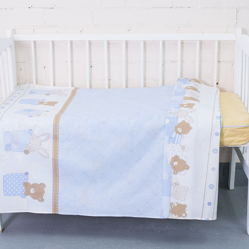 Пододеяльник детский из бязи 8078 Спящие мишки голубой, 110х145 см фото 2
