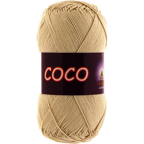 Coco 3889 100% мерсеризованный хлопок 50гр 240м (Индия) цвет св.бежевый фото 1