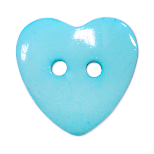 Пуговица детская на два прокола Сердце 14 мм цвет св-голубой упаковка 24 шт фото 1