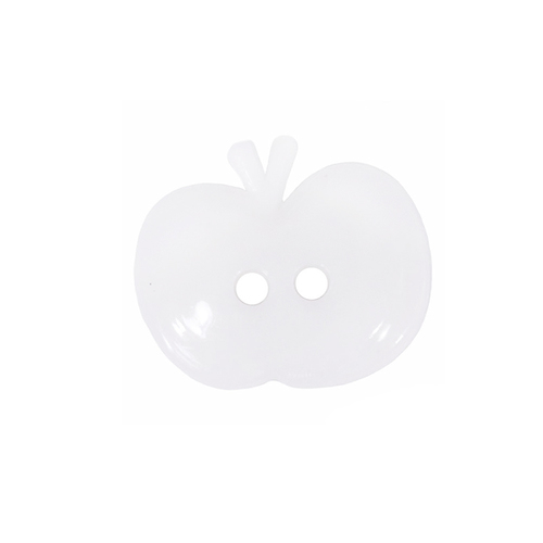 Пуговица детская на два прокола Яблоко 15 мм цвет белый упаковка 24 шт фото 1